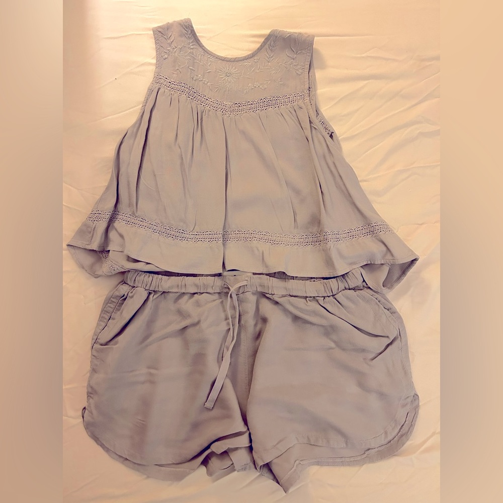 Aritzia TNA Two Piece Tank and Short, Gray, Medium